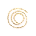 Elegant gold plated tennis necklace featuring round clear stones with a secure box clasp - 3mm 16inch-40cm / Gold