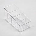 Transparent acrylic organizer with tiered dividers for desktop tea bags and cosmetics - 15*7*8.8cm (Stepped 4 Grids)