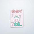 Mini cute cartoon notepad featuring white bear design on light pink cover - Thinking Bear (SR2008-32)