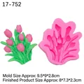 Tulip bouquet silicone mold for handmade soap and candle making with finished model - Pink