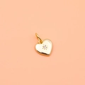 Golden 925 silver heart pendant with starburst cubic zirconia for DIY jewelry - Heart Gold