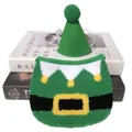 Green pet Christmas costume set including knit bib and pointed hat for cats and dogs - Green Christmas Hat + Bib Set