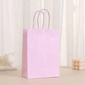Pink paper gift bag with matching rope handles for shopping and premium gift packaging - 15*11*6cm / Macaron Purple