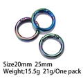 Rainbow finish round spring ring connector for DIY keychains in 20mm and 25mm sizes - Plated Black