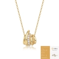 Elegant gold Moissanite necklace with S925 silver chain and official GRA report - Spiral Texture 1.7mm Moissanite / With GRA Certificate