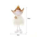 White plush angel Christmas ornament No. 11 with golden crown and wings, 19cm height - No. 11 (White Plush Angel-Star)