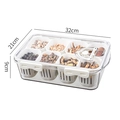 Organizer trasparente con 8 cestelli drenanti e timer sul coperchio, 32x21x9cm - 8-Scomparti