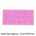 Molde de silicona rosa con copos de nieve para decoración de pasteles de fondant de Navidad - Rosa