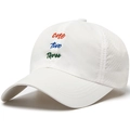 White quick-dry baseball cap with colorful letter embroidery and breathable mesh side - Adjustable / White