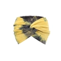 Yellow and black tie-dye knotted twisted headband with a soft fabric bohemian style finish - Beige Polka Dot