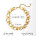 Detailed view of gold butterfly choker necklace with 35+8cm length and 44.59g weight - Multi-Butterfly Style (OD-N40294)