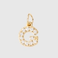 Golden letter G pendant with micro-pave cubic zirconia for personalized DIY jewelry - Letter G - Gold