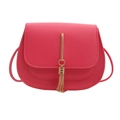 Bolso de silla fucsia minimalista en piel sintética con borla dorada y correa - rosa intenso