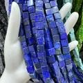 Perles carrées en lapis-lazuli en pierre naturelle pour création de bijoux DIY - 4x4mm (Environ 38cm Fil) / Lapis-lazuli