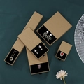 Kraft drawer jewelry box set with black sponge velvet lining for rings and necklaces - Dark Kraft