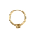 Minimalist gold stainless steel hoop earrings with five small detachable rings - Gold Five Ring Style (KE106137-Z)