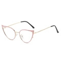 Occhiali anti-luce blu cat-eye con montatura in metallo rosa e oro donna - Rosa Oro C4