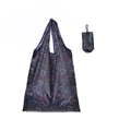 Foldable polyester shopping bag with multi-colored heart print and mini storage pouch - 16kg / 38*58cm / Line Art Hearts (XC-20)