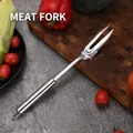 Forchettone da carne in acciaio inox lucidato con manico tondo e gancio di supporto - Forchettone / Spessore 1,0 mm
