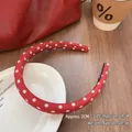 Retro red sponge headband with white polka dots and a 2cm wide padded fabric design - Width 2cm / Red Medium-2cm