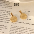 Saint Benedict medal pendant in 18K gold plated steel with detailed religious engraving - Saint Benedict Medal Style (D66) / Gold