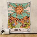 Dettaglio arazzo da parete Tarocchi Il Sole con girasoli e stile bohémien - Stile del Sole (GT221113)