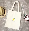 Tragetasche aus weißem Canvas mit Ananas-Print und bequemen langen Tragegriffen - Ananas Weiß