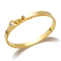 18K vergoldetes Armband mit römischen Ziffern Anhänger und funkelndem Zirkonstein - Römische Zirkonia Armreif / Gold
