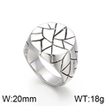 Polished silver signet ring with mosaic texture, 20mm width and 18g weight for men - US 7