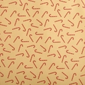 Brown kraft Christmas wrapping paper featuring red and white candy cane patterns - Candy Cane