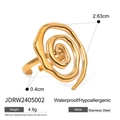 Golden spiral 18k gold plated stainless steel ring with waterproof features - Gold Spiral Design Ring-JDRW2405002