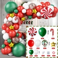 Set arco di palloncini natalizi 81 pezzi con palloncini rossi verdi e fogli di zucchero - Ghirlanda di Palloncini Natalizi Stile B