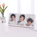 Cadre photo triple blanc minimaliste avec coins arrondis pour décoration personnalisée - Cadre Triple/5 Pouces / Blanc