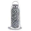 Zebra pattern rhinestone stainless steel coffee mug with detachable crossbody chain strap - Zebra Stripes / 350ml (12oz) With Aluminum Chain