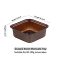 Brown square mooncake tray 8.5x8.5cm for 80-100g pastries in durable food-grade plastic - 100g/8.5cm (100 Pcs) / Coffee