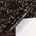 Black gift wrapping paper roll with premium gold foil Love lettering and heart patterns - Black Gold Foil Love