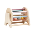 Montessori Drehtrommel aus Holz mit bunten Stäben für Baby-Logik und Sensoriktraining - Desktop-Rolltrommel