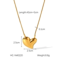 Detailed view of gold heart pendant with dimensions 2.5cm and chain length 43cm - Golden Heart Shape Style (HC-N40220)