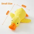 Small squeaky yellow duck plush dog toy made of durable corduroy fabric in size 25cm - Assault Duck-Small / 25cmx22cm