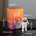 Astronaut figure in white and gold finish with orange gradient display box packaging - Small Gold-edged Model B (Color Box)