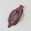Matte purple oval hair claw clip for thick hair with non-slip interior teeth design - Matte Wine Red