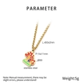Macro detail of a colorful enamel mushroom pendant with golden stainless steel chain - Red Green White Mushroom Style (KN295268-Z)