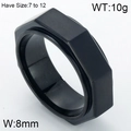 Minimalist matte black stainless steel hexagonal nut ring in size 7 to 12 for men - US 7 / Black Nut Style