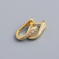 French style S925 sterling silver U-shaped snake earrings with gold plating and zircons - White Zirconia Style / Gold (White Stone)