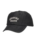 Dark grey Arizona State embroidered baseball cap with classic curved brim and cotton twill - Black