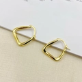Elegante goldene geometrische Creolen mit poliertem, unregelmäßigem Dreiecksdesign für Damen - 14# Gold E371 (Goldene geometrische Dreiecks-Creolen)