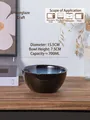 700ml vintage kiln glaze blue ceramic bowl 15.5x7.5cm for salad soup microwave safe - First Rain