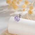 Surgical steel stud earring with hexagonal purple zircon in a silver-colored setting - Bluish Purple Hexagon Zirconia Style (A923-3)