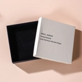 Navy blue and ivory square jewelry gift box with Small Jewelry unique beauty quote - White and Black (Lid and Base)