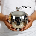 Große silberne Weihnachtskugel 15cm mit glänzender Spiegeloberfläche und Aufhänger - 1 Stück (15cm) / Glänzendes Silber